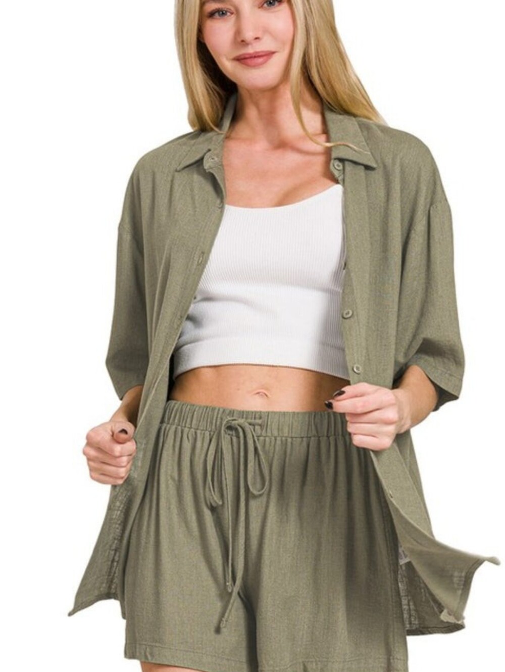 Linen Short Sleeve and Short Pants set
